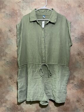 Old Navy Olive Green Button-Front Romper